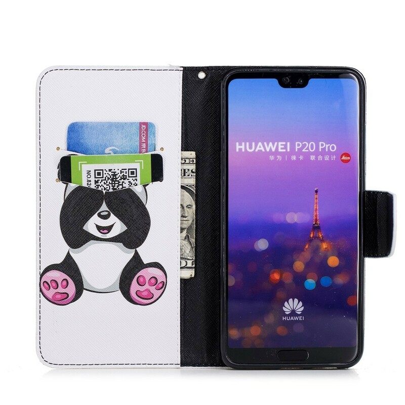 Nahkakotelo Huawei P20 Pro Panda Hauskaa