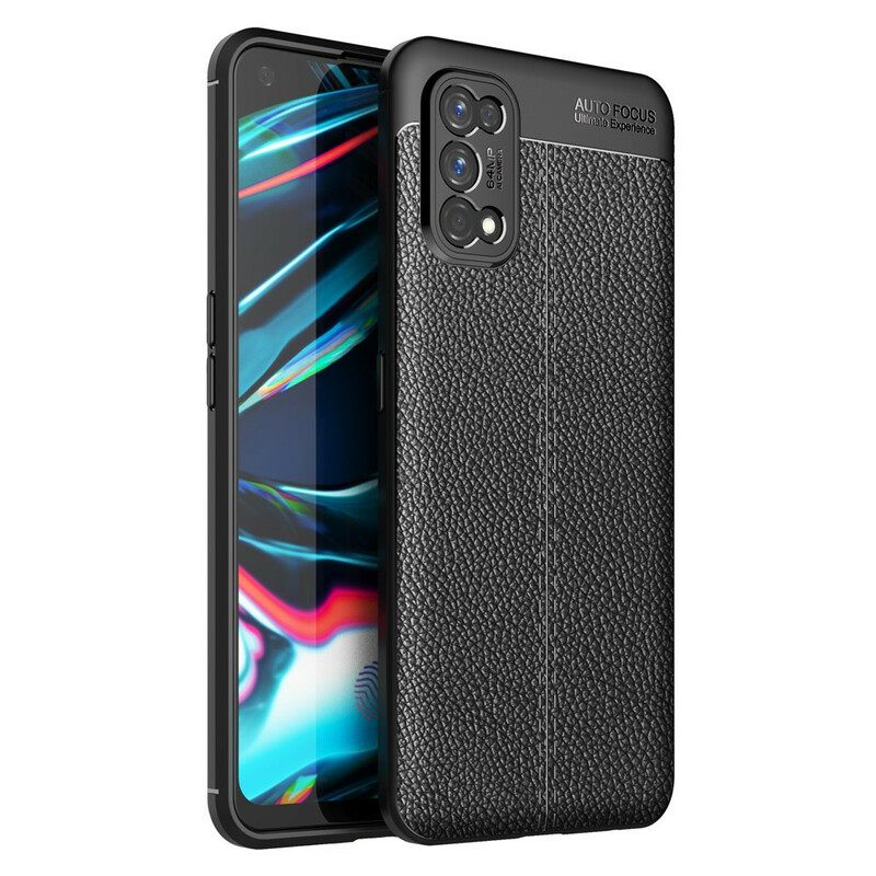 Kuori Realme 7 Pro Double Line Litchi Leather Effect