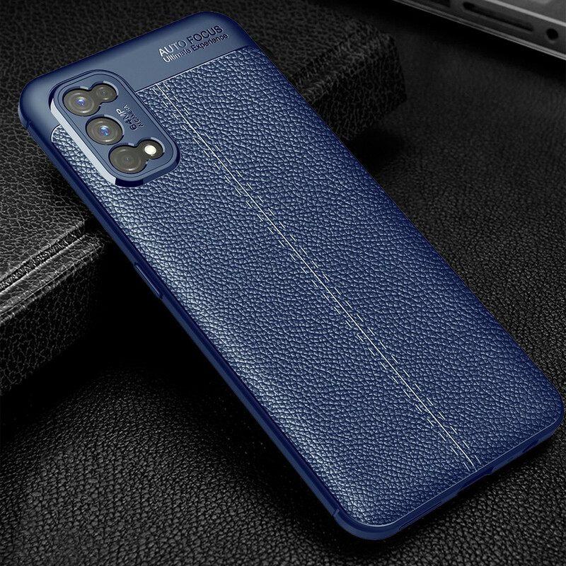 Kuori Realme 7 Pro Double Line Litchi Leather Effect