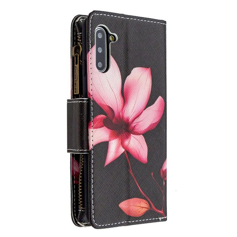 Flip Case Samsung Galaxy Note 10 Flower Vetoketjullinen Tasku