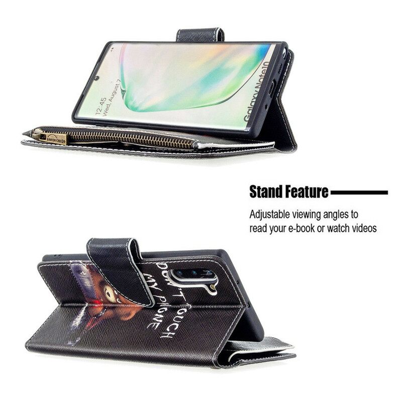 Flip Case Samsung Galaxy Note 10 Vetoketjullinen Pussikarhu