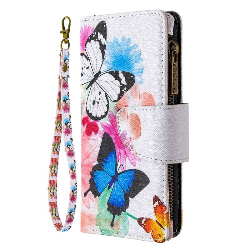 Kotelot Samsung Galaxy Note 10 Butterflies Vetoketjullinen Tasku