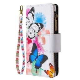 Kotelot Samsung Galaxy Note 10 Butterflies Vetoketjullinen Tasku