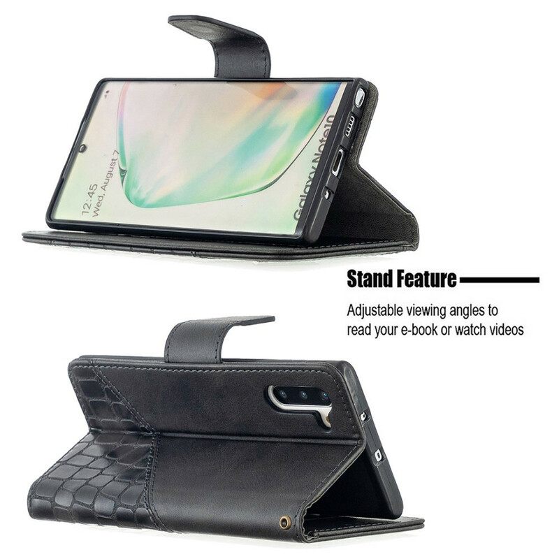 Kotelot Samsung Galaxy Note 10 Classic Crocodile Skin Effect