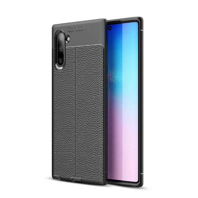 Kuori Samsung Galaxy Note 10 Double Line Litchi Leather Effect