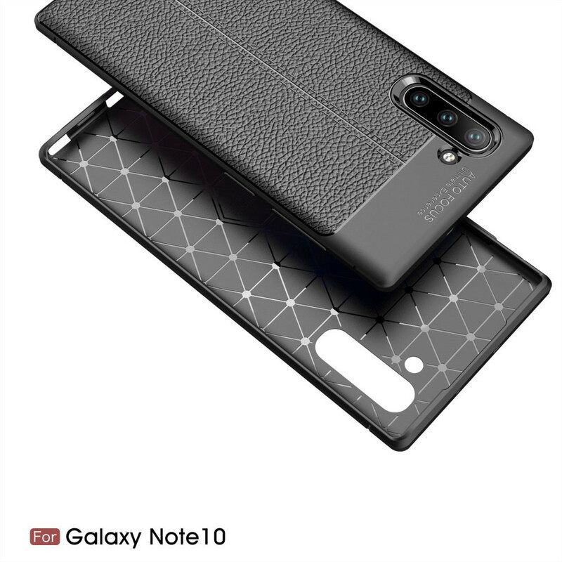 Kuori Samsung Galaxy Note 10 Double Line Litchi Leather Effect