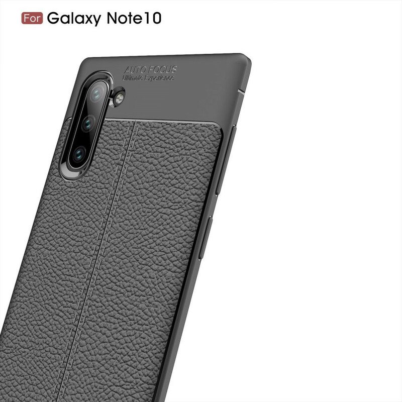 Kuori Samsung Galaxy Note 10 Double Line Litchi Leather Effect