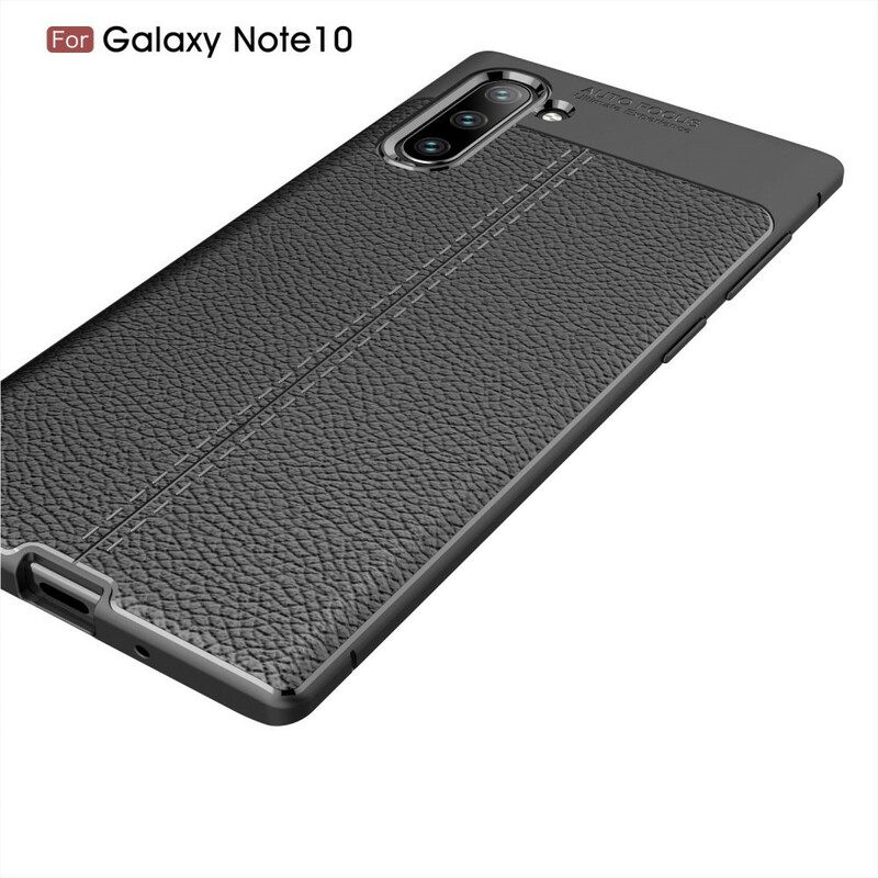 Kuori Samsung Galaxy Note 10 Double Line Litchi Leather Effect