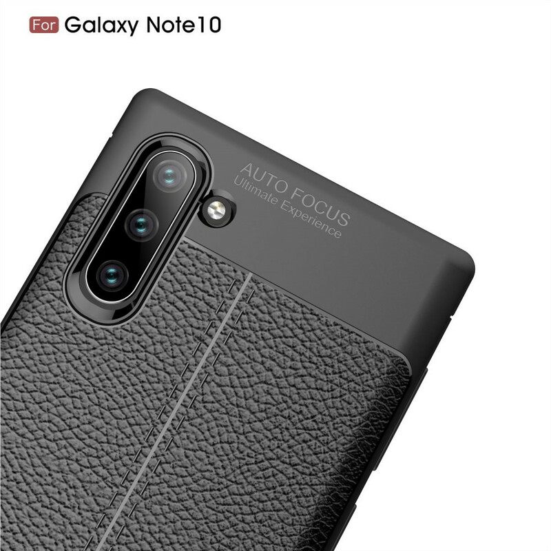 Kuori Samsung Galaxy Note 10 Double Line Litchi Leather Effect