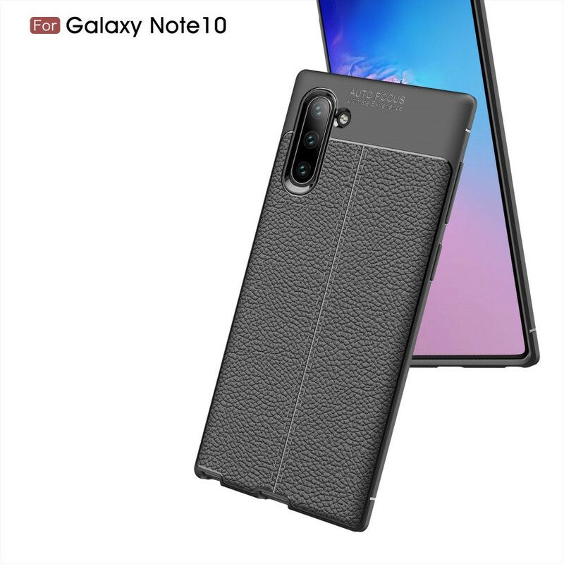 Kuori Samsung Galaxy Note 10 Double Line Litchi Leather Effect