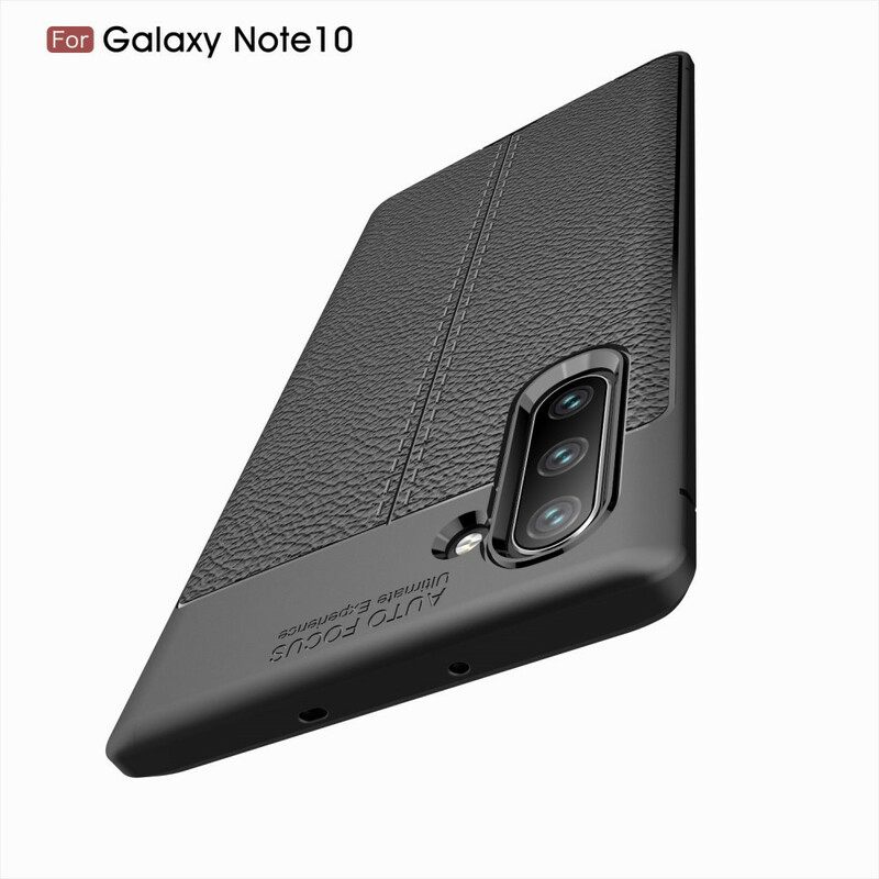 Kuori Samsung Galaxy Note 10 Double Line Litchi Leather Effect