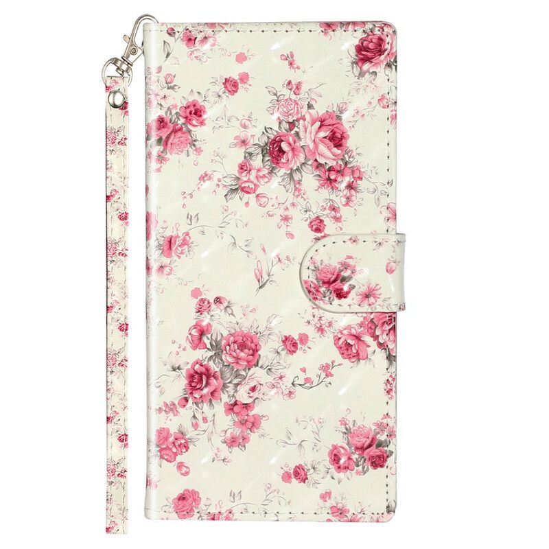 Nahkakotelo Samsung Galaxy Note 10 Suojaketju Kuori Strap Light Spot Flowers