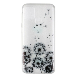 Case Samsung Galaxy M31 Transparent Black Dandelions