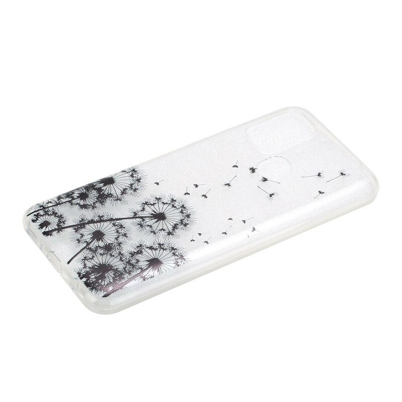 Case Samsung Galaxy M31 Transparent Black Dandelions