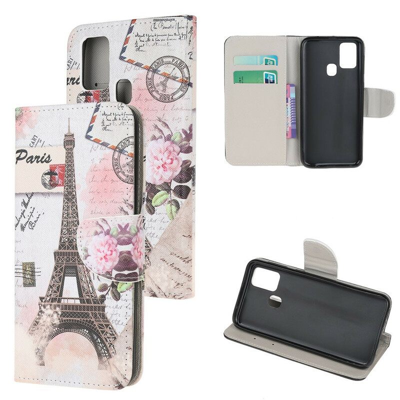 Kotelot Samsung Galaxy M31 Retro Eiffel-torni