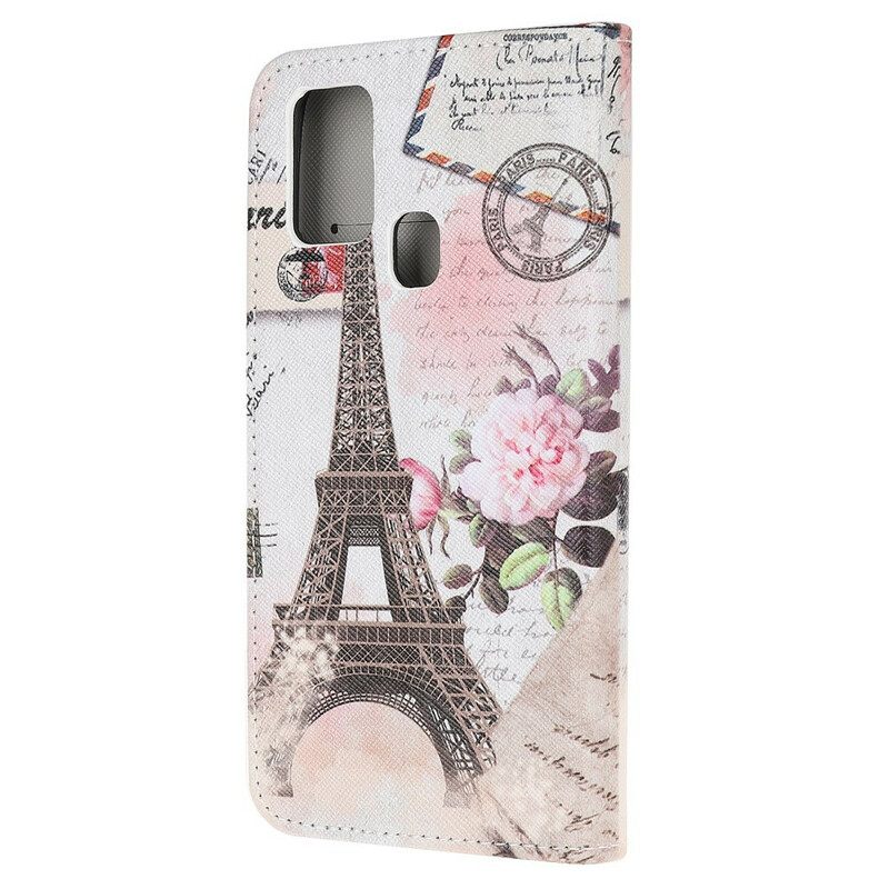 Kotelot Samsung Galaxy M31 Retro Eiffel-torni