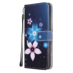 Nahkakotelo Samsung Galaxy M31 Suojaketju Kuori Lunar Strap Flowers