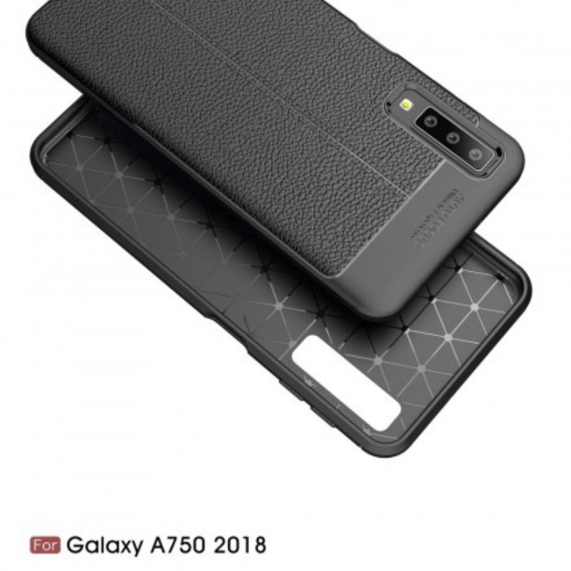 Kuori Samsung Galaxy A7 Double Line Litchi Leather Effect