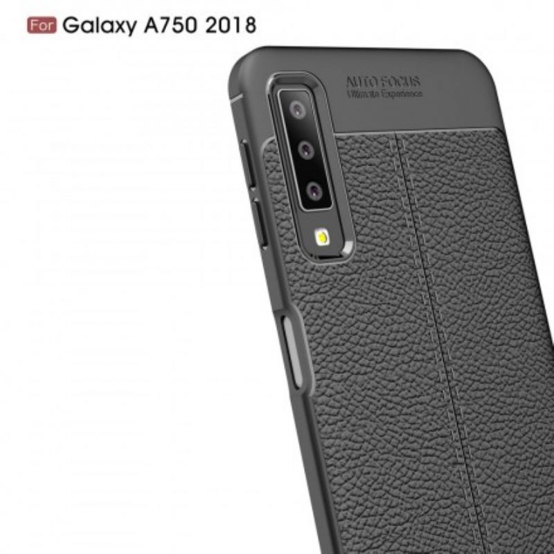 Kuori Samsung Galaxy A7 Double Line Litchi Leather Effect