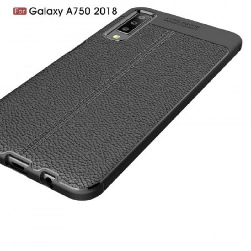 Kuori Samsung Galaxy A7 Double Line Litchi Leather Effect