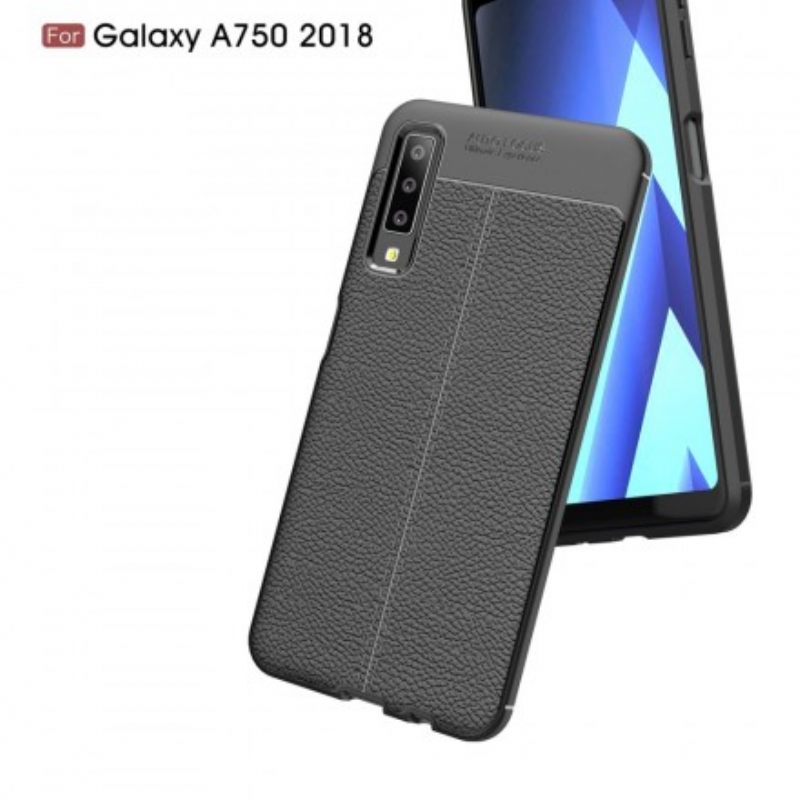 Kuori Samsung Galaxy A7 Double Line Litchi Leather Effect