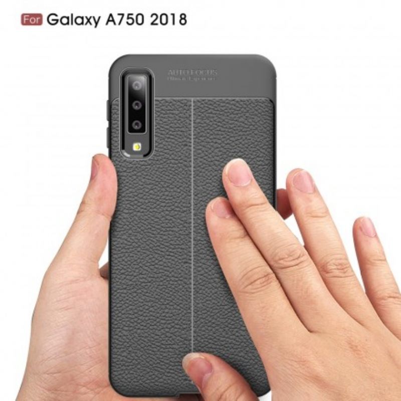 Kuori Samsung Galaxy A7 Double Line Litchi Leather Effect