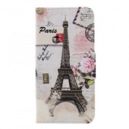 Nahkakotelo Samsung Galaxy A7 Retro Eiffel-torni