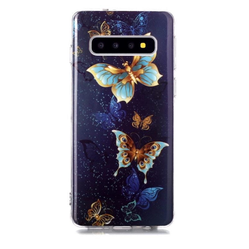 Case Samsung Galaxy S10 Fluoresoivat Perhoset