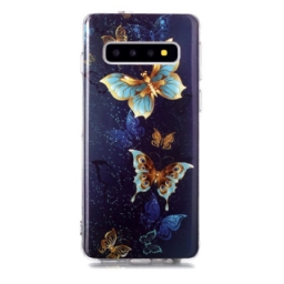 Case Samsung Galaxy S10 Fluoresoivat Perhoset