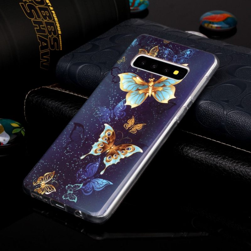 Case Samsung Galaxy S10 Fluoresoivat Perhoset