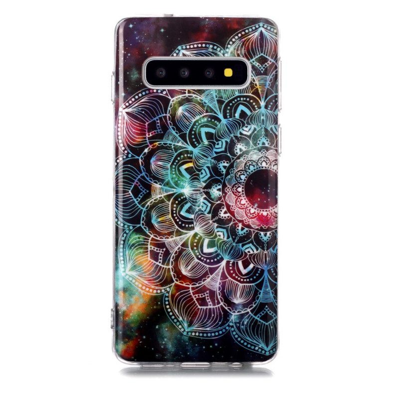 Case Samsung Galaxy S10 Värikäs Fluoresoiva Mandala