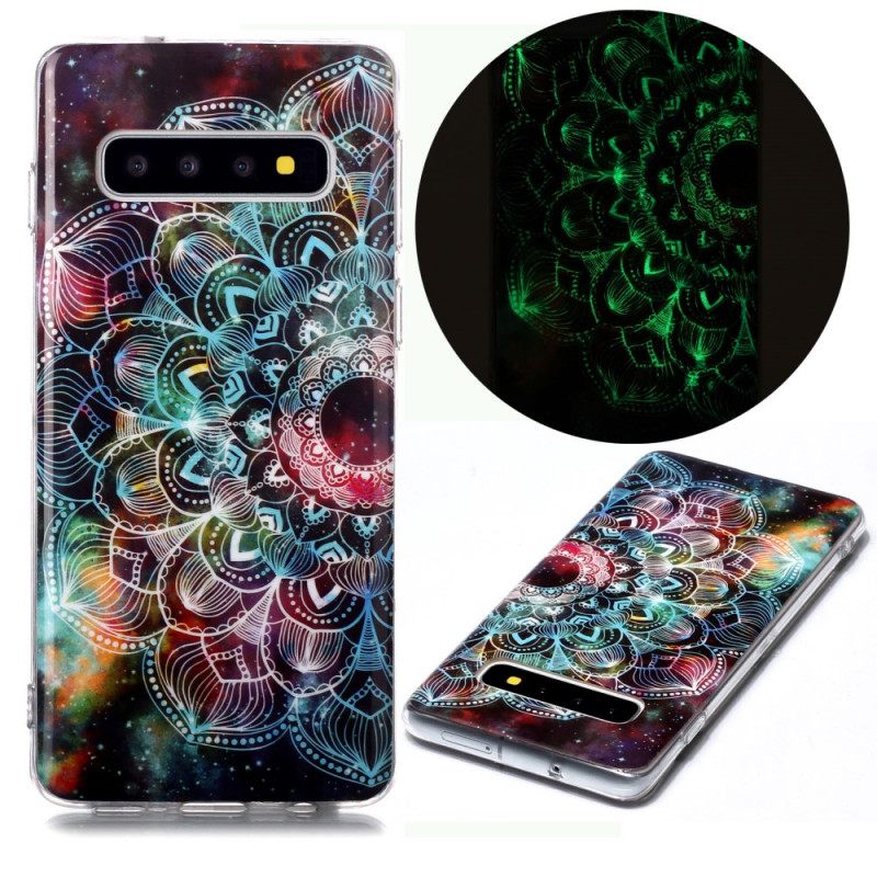 Case Samsung Galaxy S10 Värikäs Fluoresoiva Mandala