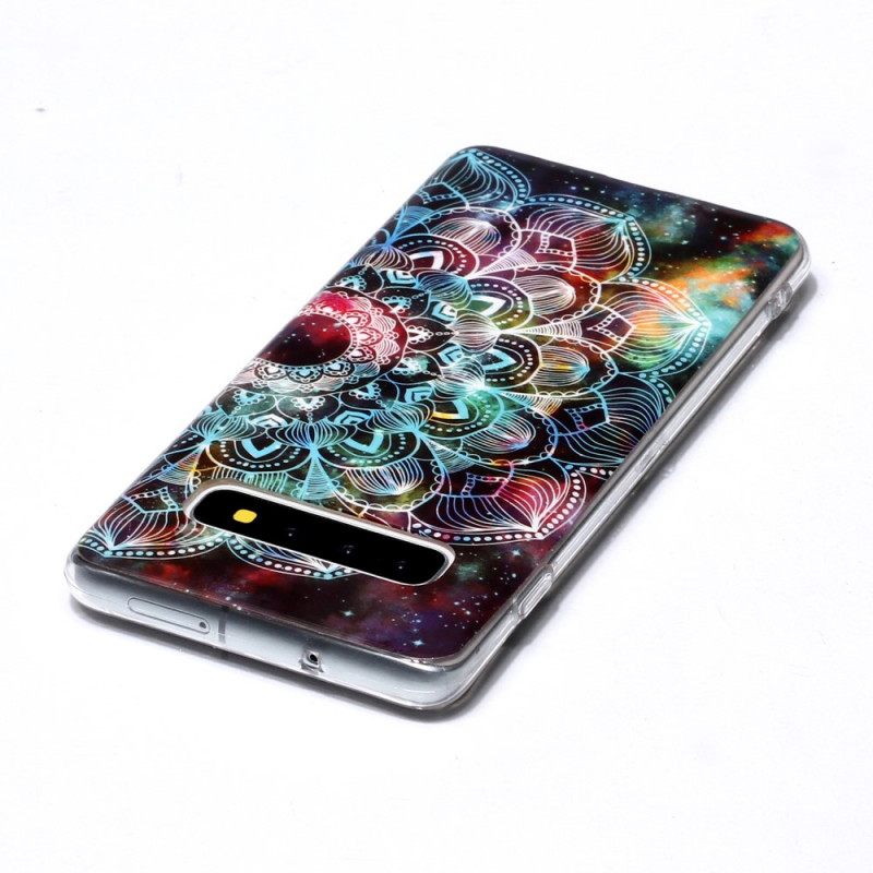 Case Samsung Galaxy S10 Värikäs Fluoresoiva Mandala