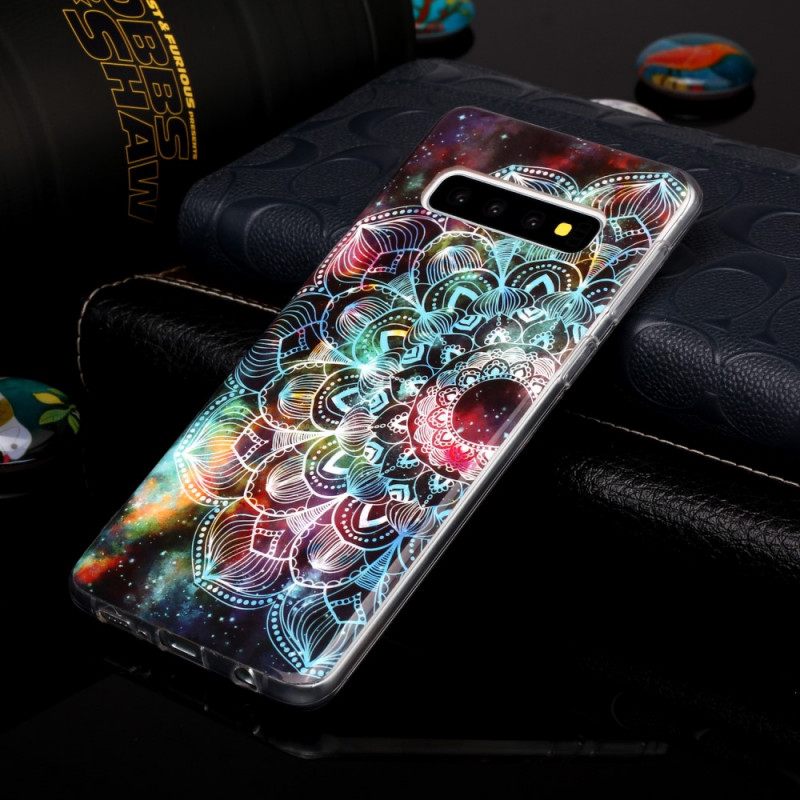 Case Samsung Galaxy S10 Värikäs Fluoresoiva Mandala