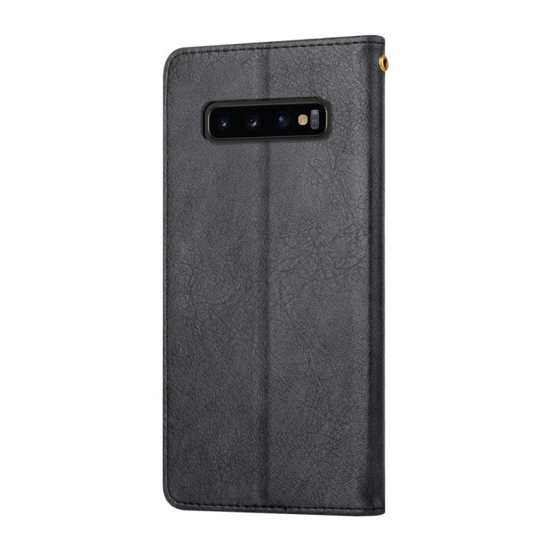 Flip Case Samsung Galaxy S10 Faux Leather Silhouette