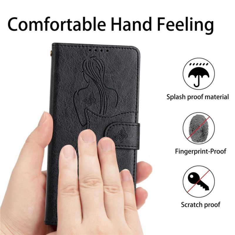 Flip Case Samsung Galaxy S10 Faux Leather Silhouette