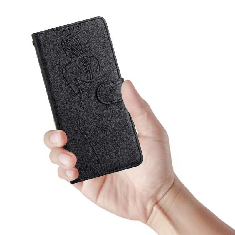 Flip Case Samsung Galaxy S10 Faux Leather Silhouette