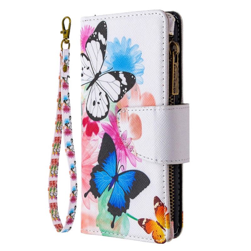 Kotelot Samsung Galaxy S10 Butterflies Vetoketjullinen Tasku