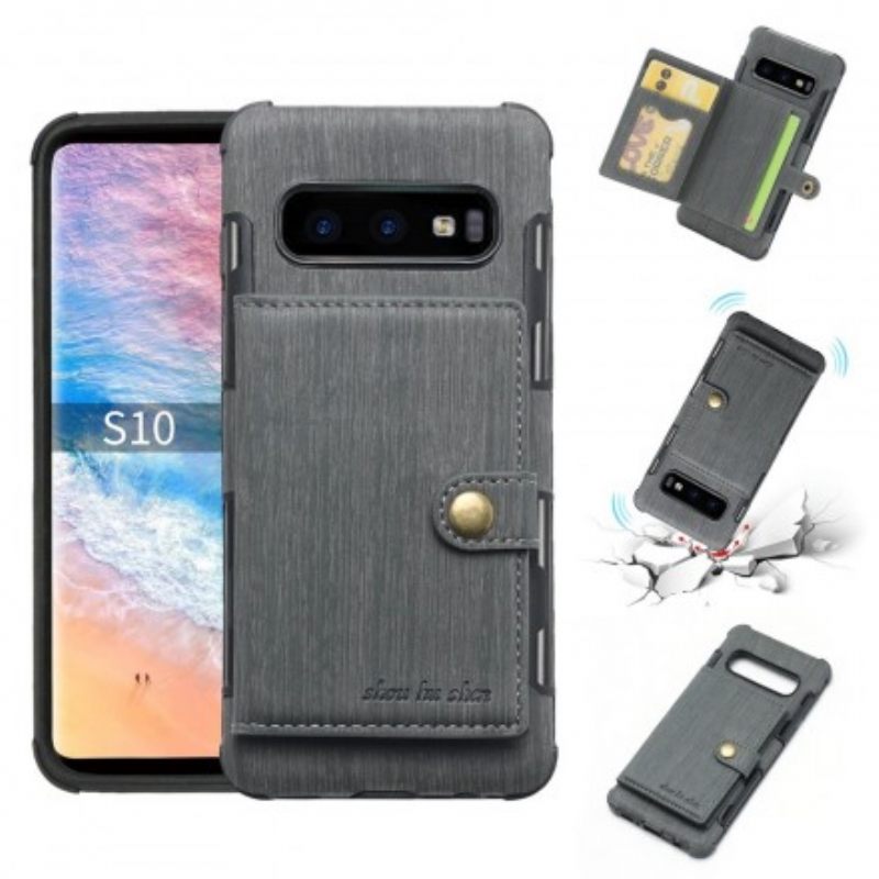 Kuori Samsung Galaxy S10 Premium Fabric Korttikotelo