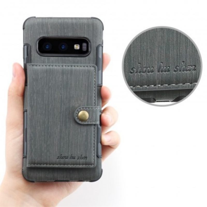 Kuori Samsung Galaxy S10 Premium Fabric Korttikotelo