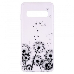 Kuori Samsung Galaxy S10 Transparent Black Dandelions