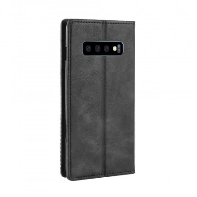 Puhelinkuoret Samsung Galaxy S10 Kotelot Flip Tyylitelty Vintage-nahkaefekti