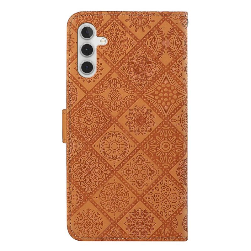 Kotelot Samsung Galaxy A15 5g Patchwork Mandalat Hihnalla