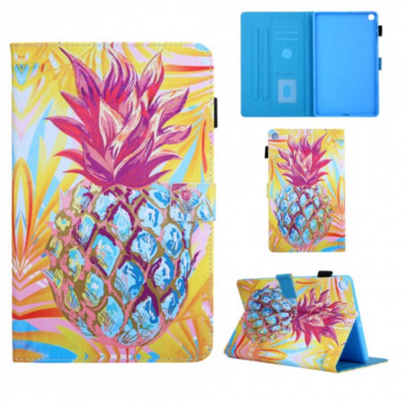 Nahkakotelo Samsung Galaxy Tab A7 Oranssi Ananas