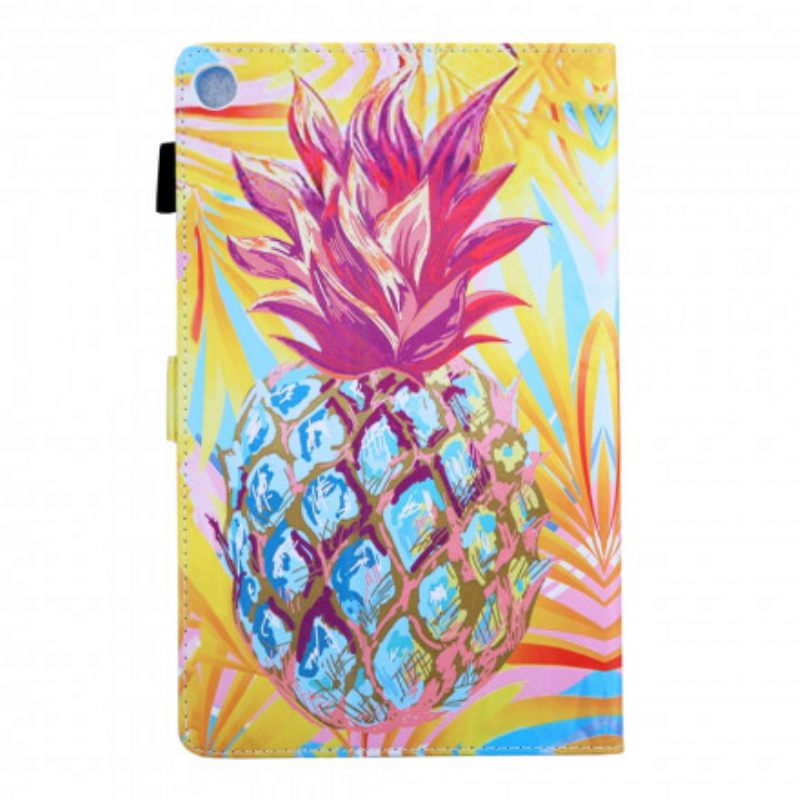 Nahkakotelo Samsung Galaxy Tab A7 Oranssi Ananas