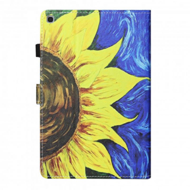 Nahkakotelo Samsung Galaxy Tab A7 Painted Sunflower