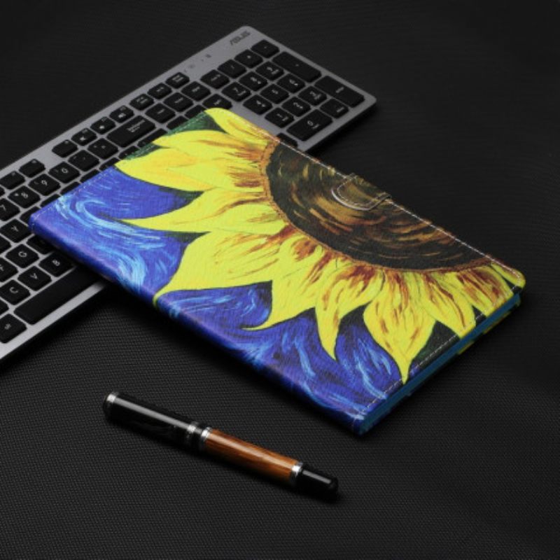 Nahkakotelo Samsung Galaxy Tab A7 Painted Sunflower