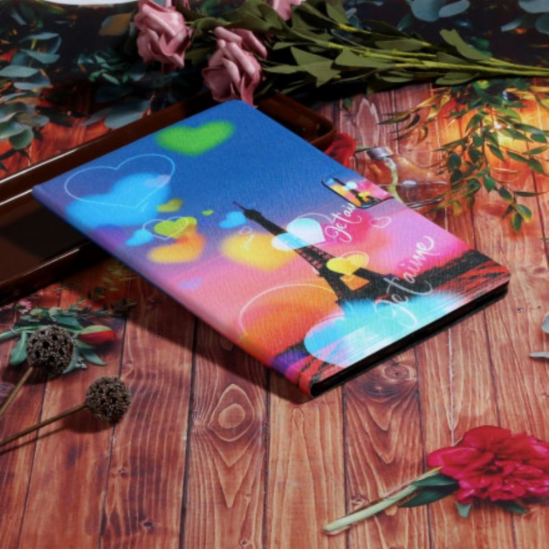 Nahkakotelo Samsung Galaxy Tab A7 Paris Rakastan Sinua