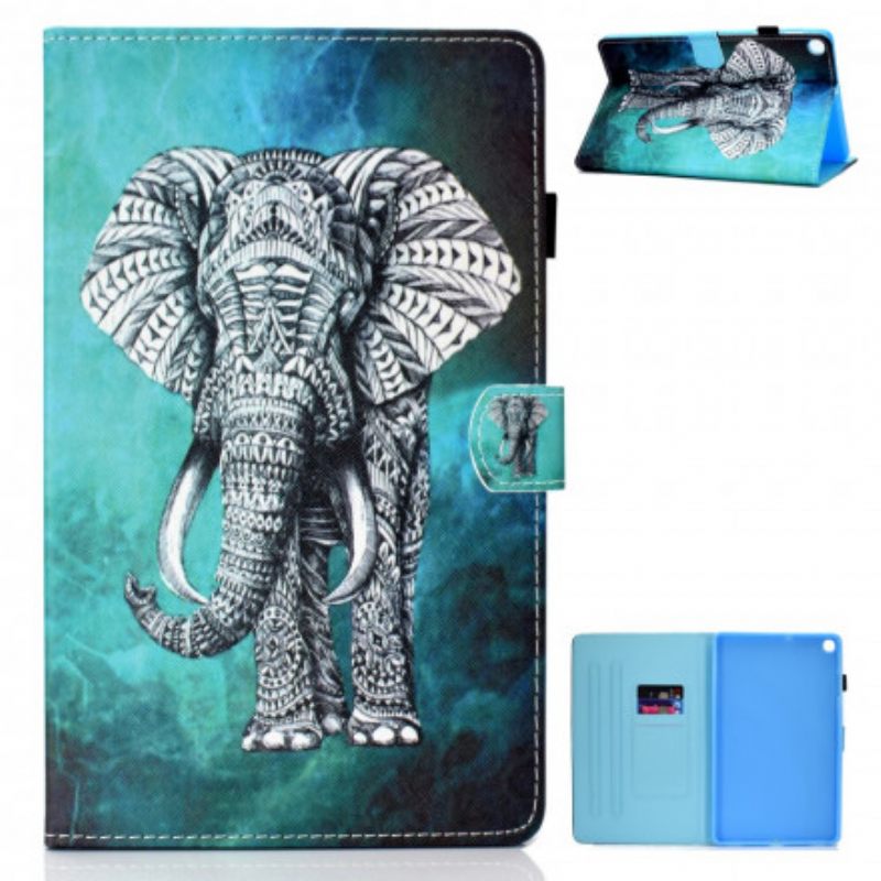 Nahkakotelo Samsung Galaxy Tab A7 Tribal Elephant