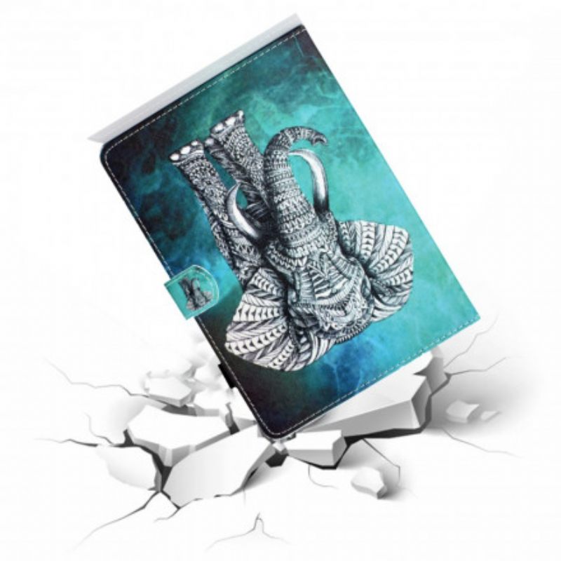 Nahkakotelo Samsung Galaxy Tab A7 Tribal Elephant